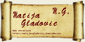 Matija Gladović vizit kartica